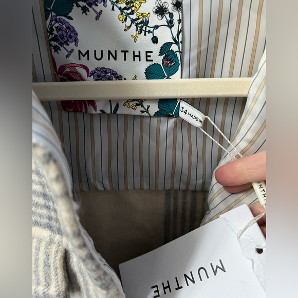 MUNTHE Cosma Wool Blend Coat In Nature Size 4 New - Picture 5 of 10